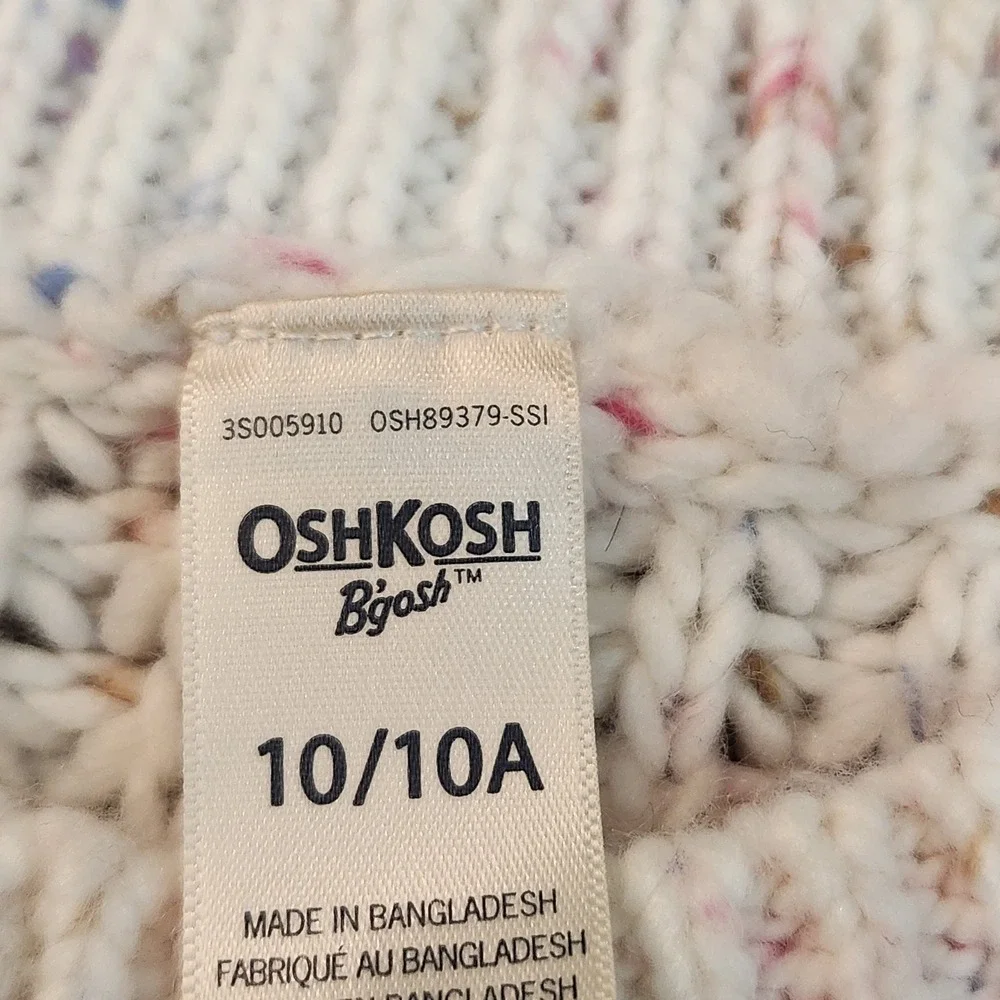 OshKosh B'gosh White Speckled Crew Neck Sweater